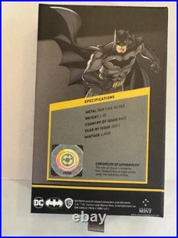2021 1oz. 999 FINE SILVER. NIUE COIN. BATMAN FLYING. With OGP and COA