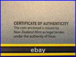 2021 1oz. 999 FINE SILVER. NIUE COIN. BATMAN FLYING. With OGP and COA