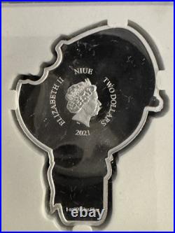 2021 1oz. 999 Fine Silver NIUE COIN. CHRISTMAS 2021. GINGERBREAD MAN. OGP+COA