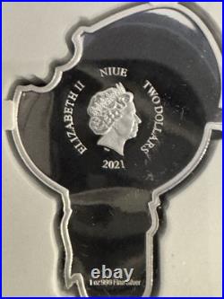 2021 1oz. 999 Fine Silver NIUE COIN. CHRISTMAS 2021. GINGERBREAD MAN. OGP+COA