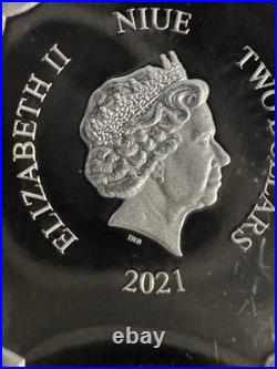 2021 1oz. 999 Fine Silver NIUE COIN. CHRISTMAS 2021. GINGERBREAD MAN. OGP+COA