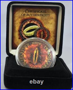 2021 $2 LOTR One Ring 1 oz Silver Coin Black Ruthenium & Gold 196 Out Of 200