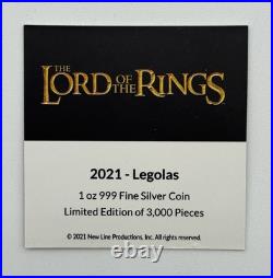 2021 $2 Niue Lord of the Rings Legolas 1oz Silver Coin Colorized Rare Limited