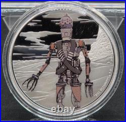 2021 $2 Niue Star Wars The Mandalorian IG-11 1 oz Color Silver Coin in OGP 801