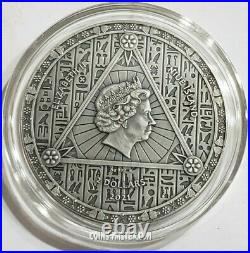 2021 2 Oz Silver $2 Niue EGYPTIAN CALENDAR Antique Finish Coin