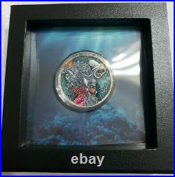 2021 2 Oz Silver $5 Niue World Beneath The Waves CORAL REEF Antique Finish Coin