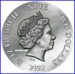 2021 50 Grams Silver $2 Niue EURYALE Dark Beauties Antique Finish Coin