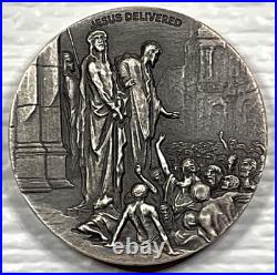 2021 Biblical Series Jesus Delivered to be Crucified Niue 2 oz Silver Coin