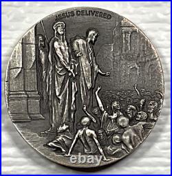 2021 Biblical Series Jesus Delivered to be Crucified Niue 2 oz Silver Coin
