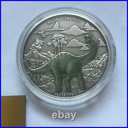 2021 Dinosaurs BRONTOSAURUS Silver NIUE 1 Oz 999 Fine 2000 made New Zealand Mint