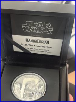 2021 NZ Mint Niue $2 Star Wars The Mandalorian 1 Oz Silver Coin