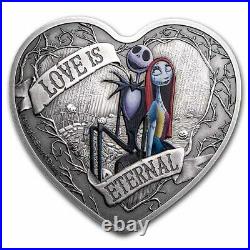 2021 Niue 1 oz Ag $2 Nightmare Before Christmas Love is Eternal SKU#229933