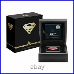 2021 Niue 1 oz DC Comics Superman Shield Shaped Silver Coin With Box & COA