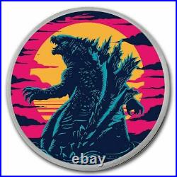2021 Niue 1 oz Silver Colorized Godzilla vs. Kong 2-Coin Set 250 Sets Worldwide