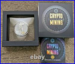2021 Niue $2 Crypto Mining 50g. 999 Silver Antiqued Coin 500 Mintage