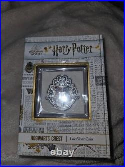 2021 Niue $2 Harry Potter Hogwarts Crest 1 Oz Silver Proof Coin -5,000 Mintage
