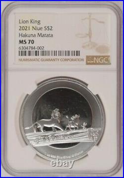2021 Niue $2 Lion King Hakuna Matata (1 oz Silver) NGC MS70
