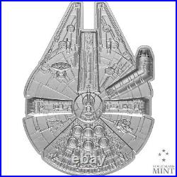 2021 Niue $2 Star Wars Millennium Falcon Shaped 1 oz Silver Coin 5,000 Made