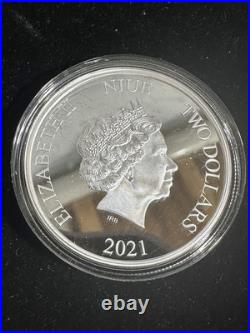 2021 Niue $2 Star Wars The Mandalorian 1 Oz Silver Proof Coin