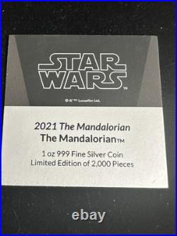 2021 Niue $2 Star Wars The Mandalorian 1 Oz Silver Proof Coin