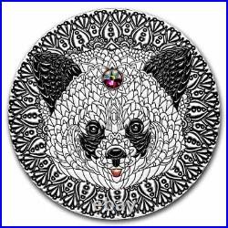 2021 Niue 2 oz Antique Silver Mandala Collection Panda SKU#237008