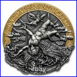 2021 Niue 2 oz Antique Silver Mythology Daedalus and Icarus SKU#247968