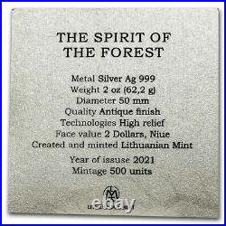 2021 Niue 2 oz Antique Silver The Spirit Of The Forest SKU#242279