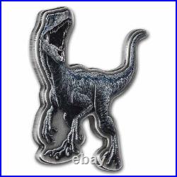2021 Niue 2 oz Silver $5 Jurassic World Velociraptor Shaped Coin SKU#235491