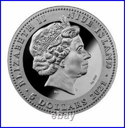 2021 Niue $5 Phoenix Black Proof 2oz. 999 silver coin 500 mintage