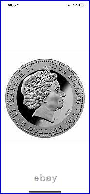 2021 Niue $5 Phoenix Black Proof 2oz. 999 silver coin 500 mintage