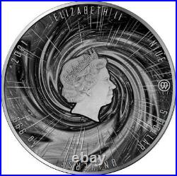 2021 Niue $5 Universe Black Hole (UV) 2oz Silver (Meteorite Insert)