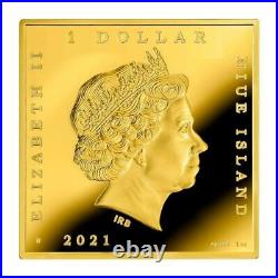2021 Niue Caravaggio Medusa 1oz Silver Gold Gilded Coin