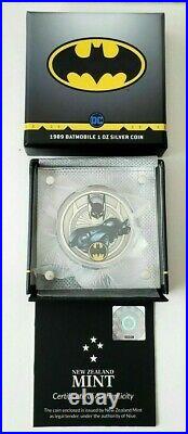 2021 Niue DC Comics 1989 Batmobile 1 oz Silver Colorized Proof Coin New in Box