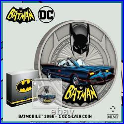 2021 Niue DC Comics Batman Batmobile 1966 1 oz. 999 Silver Coin 1st in Series