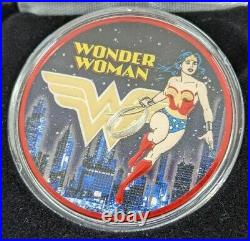 2021 Niue DC Comics Wonder Woman 1 oz Silver Colorized Coin -Mintage 299