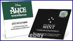 2021 Niue Disney Alice in Wonderland White Rabbit 1 oz Silver Coin 2,000 Made