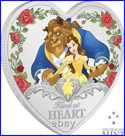 2021 Niue Disney Beauty and the Beast 30th Anniversary 1oz Heart Silver Coin