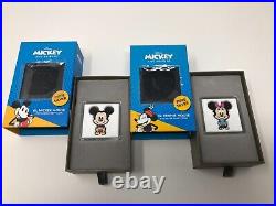 2021 Niue Disney Mickey and Minnie Mouse Chibi 2 oz Silver /2k minted