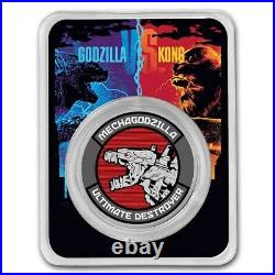 2021 Niue Godzilla vs King Kong Colorized Set of Four 1 oz Silver Coins in TEP