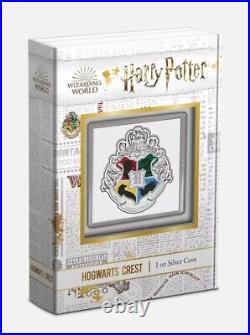 2021 Niue Harry Potter Hogwarts School Crest Shaped 1 oz. 999 Silver Proof Coin