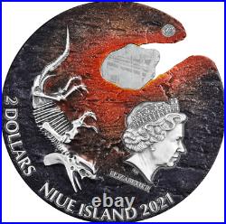 2021 Niue Impact Moments Meteorite 2 oz Silver High Relief Coin