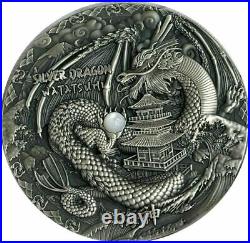 2021 Niue Japanese Dragon Watatsumi 2oz Silver Antique Finish Coin