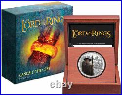 2021 Niue Lord of the Rings Gandalf 1 oz Silver Gilt Proof $2 Coin GEM Proof