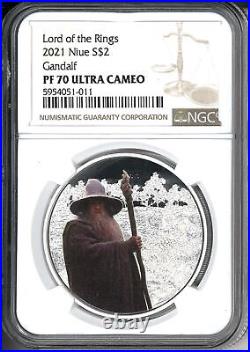 2021 Niue Lord of the Rings Gandalf the Grey 1oz Silver Coin NGC PF 70 UCAM