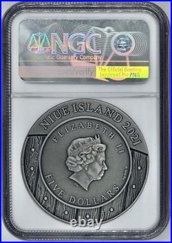2021 Niue MULAN 3rd Issue Woman Warrior Series 2 Oz UHR Silver Coin $5 NGC MS 70