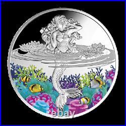 2021 Niue Mermaid 1 oz. 999 Silver Colorized Proof Coin Mint of Poland