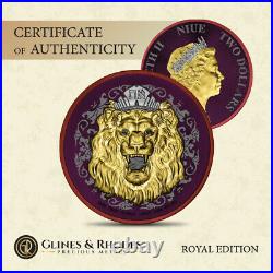 2021 Niue Roaring Lion Coin Royal Edition 1 oz Silver Ennobled by Germania