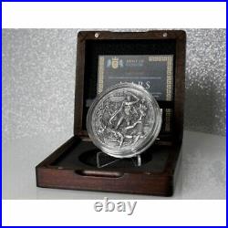 2021 Niue Roman Gods Mars 2oz Troy. 999 Silver Antique Finish CoA Box Mint