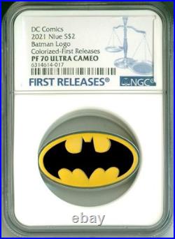 2021 Niue S$2 DC Comic Batman Logo First Release NGC PF70 Ultra Cameo COA OGP 2021 Niue S$2 DC Comic Batman Logo First Release NGC PF70 Ultra Cameo COA OGP