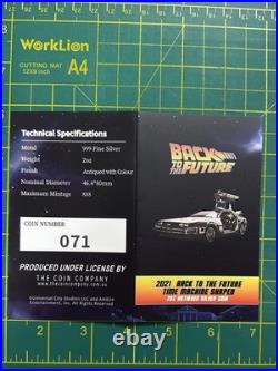 2021 Niue S$5 Back To The Future Delorean Time Machine 2 Oz FR NGC MS70 Antiqued